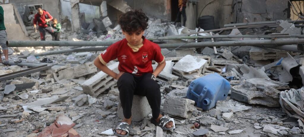 Devastation in Gaza after "new waves" of intense Israeli bombardment reported by the UN aid coordination office, OCHA.